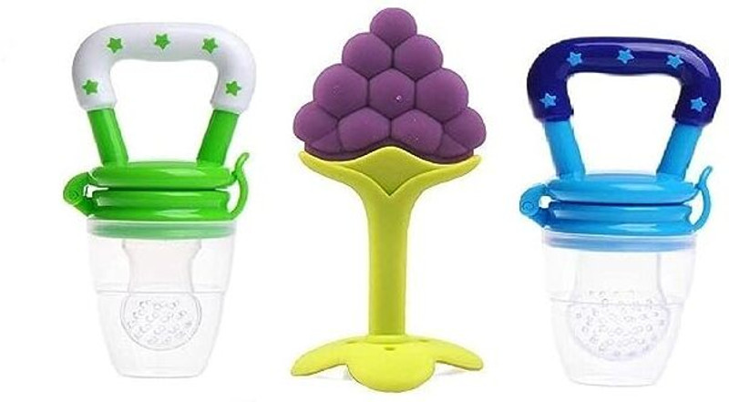 Chicbunny 3PCS ( 2FRUIT FEEDER + 1 TEETHER) Soother(Multicolor)