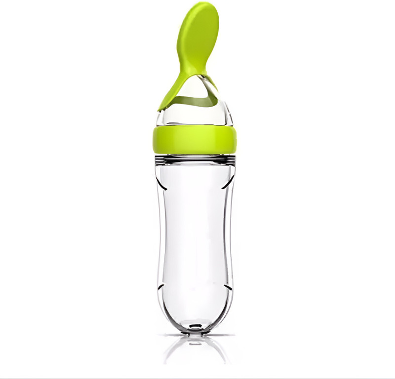 Littlewonders Silicone Baby Food Feeder Squeeze Bottle for new Born baby 90ml (pink) Feeder(Green)