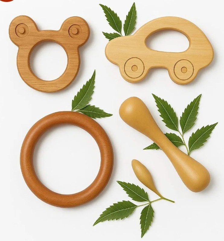 Radhey creation mart Baby pure neem baby teether (pack of 4) Teether(Brown)