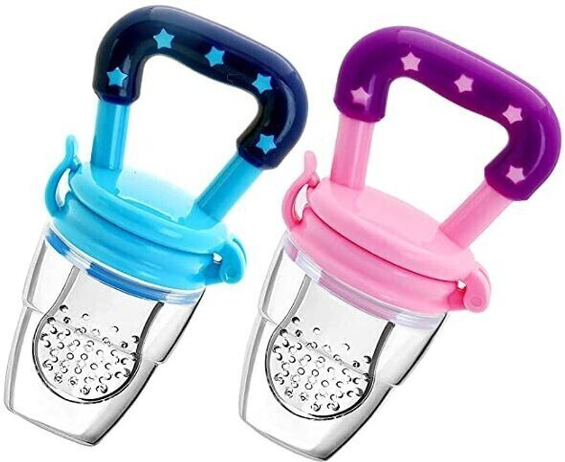 kistapo Food/Fruit Nibbler with Extra Mesh, Soft Pacifier/Feeder, Teether For Baby Feeder(Blue, Pink)