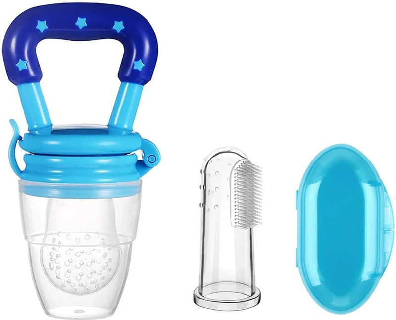 LuvLap Pearly Food & Fruit Nibbler & Baby Silicone Finger Toothbrush Extra Soft Toothbrush(Pack of 2)