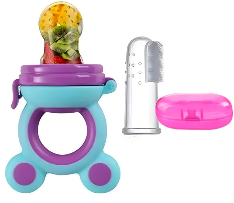 veeransh BPA-Free Silicone Food Nibbler feeder with silicon brush Feeder(Multicolor)