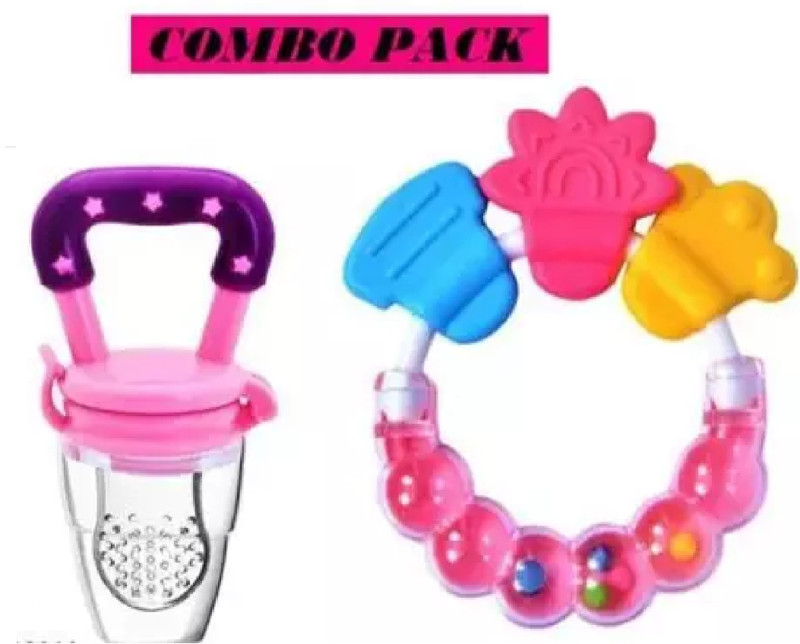 Urika PinkFeeder_PinkRingTeether Feeder(Fruits Feeder and Ring Teetheri)