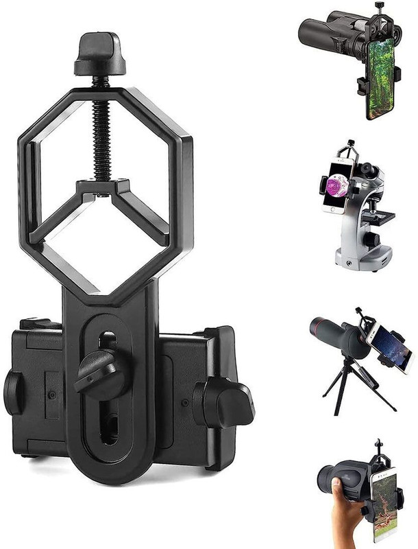 PhotoMax Universal Smartphone Telescope Adapter Mount – Adjustable Metal Phone HoldeR Refracting Telescope(Manual Tracking)