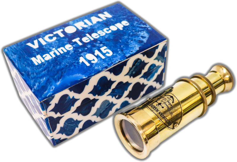 ASIART Brass Pirates Telescope With Beautiful Handmade Resin Box Reflecting Telescope(Manual Tracking)