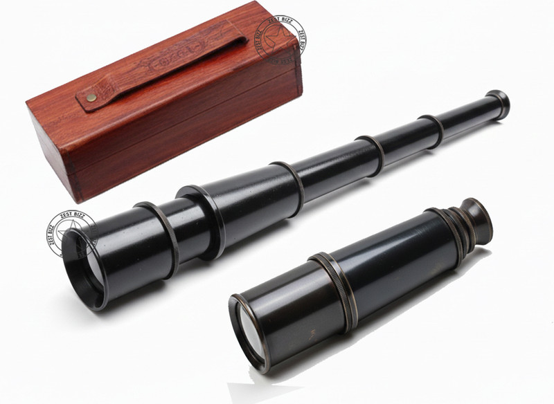 ZEST BIZZ Brass Binocular 15 inch Telescope with Lather Box YCDS Catadioptric Telescope(Manual Tracking)