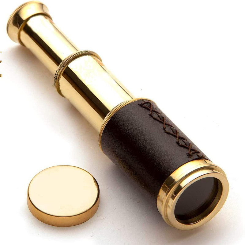 EcoNucleaX 7 inch Brass Telescope With Synthetic Leather Grip And Front Cover Refracting Telescope(Manual Tracking)