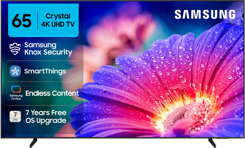 Samsung Crystal 4K Infinity Vision 108 cm (43 inch) Ultra HD (4K) LED Smart Tizen TV with 4K Upscaling | HDR 10+ | Voice Assistance Remote Control | PurColor | Slim Look | Samsung Knox Security | 100+ Free Channels | Universal Gestures(UA43UE84AFULXL)