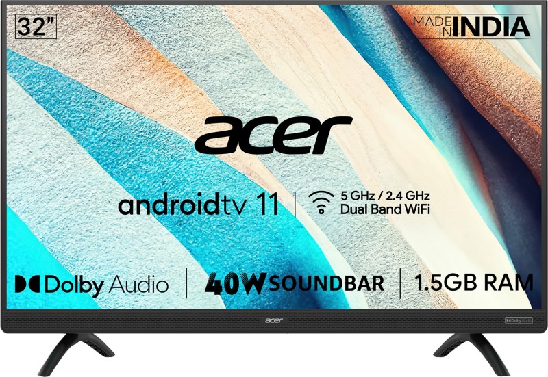 acer S Series 80 cm (32 inch) HD Ready LED Smart Android TV with 40W Soundbar, 1.5GB RAM(AR32AR2841HDSB)