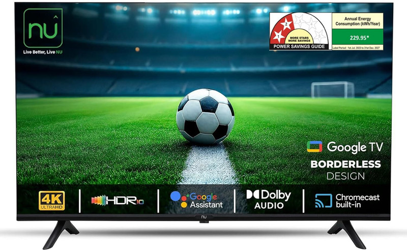 NU 80 cm (32 inch) QLED HD Ready Smart Google TV with Mount(LED32QUGNX)