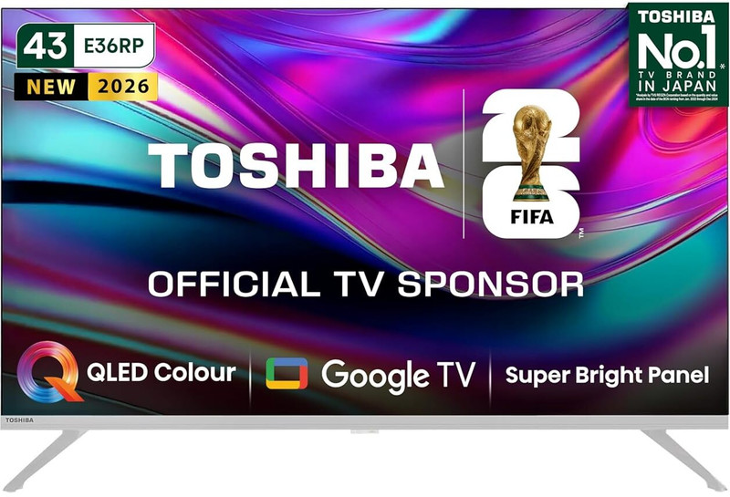 TOSHIBA 108 cm (43 inch) QLED HD Ready Smart Google TV 2025 Edition(43E36RP)