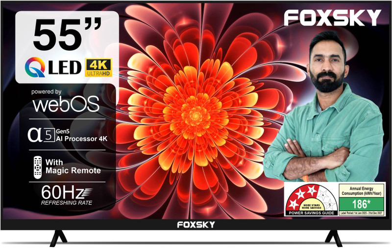Foxsky 139 cm (55 inch) QLED Ultra HD (4K) Smart Google TV with HDR10(55FS-GOOGLE LED TV)