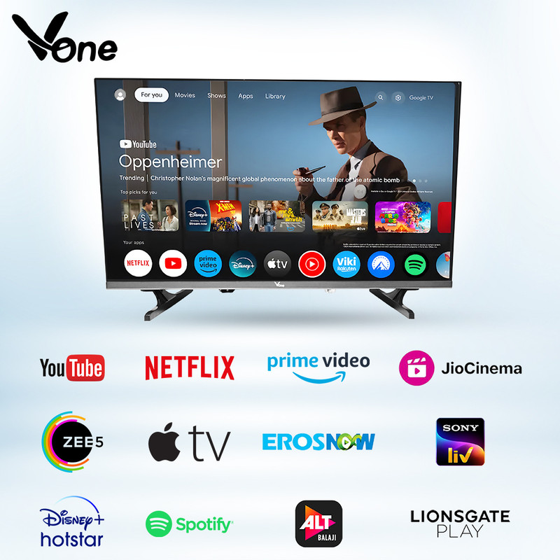 VONE 80 cm (32 inch) Full HD LED Smart Android TV with ONE(32ZZB)