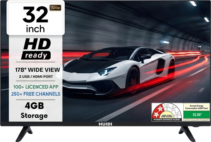 HUIDI 80 cm (32 Inch) HD Ready LED Smart Android Based TV with Game Mode(HD4FS PRO)