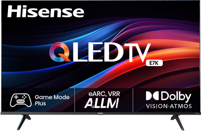 Hisense E7K 108 cm (43 inch) QLED Ultra HD (4K) Smart VIDAA TV with Dolby Vision and Atmos(43E7K)