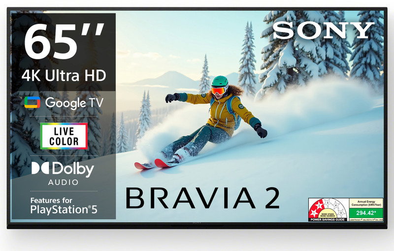 SONY Bravia 2 163.9 cm (65 inch) Ultra HD (4K) LED Smart Google TV with Feature for PlayStation 5(K-65S25B)