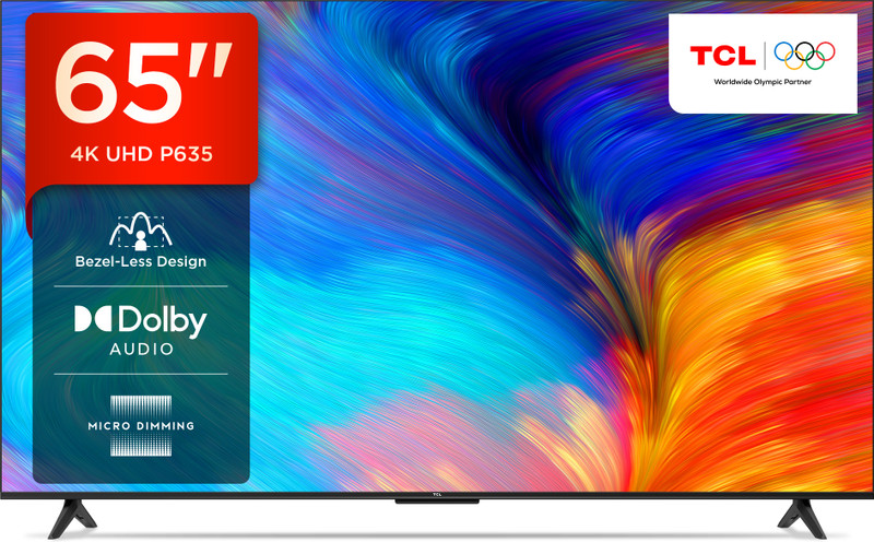 TCL P635 164 cm (65 inch) Ultra HD (4K) LED Smart Google TV with Dolby Audio & HDR10(65P635)