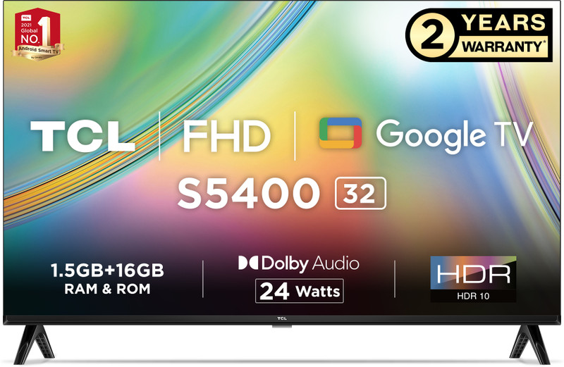 TCL 80.04 cm (32 inch) Full HD LED Smart Google TV with Google Assistant(32S5400)