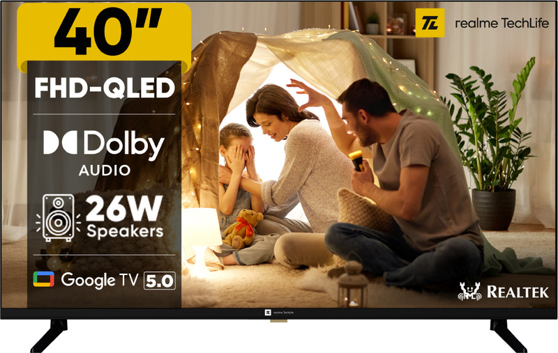 realme TechLife 100.3 cm (40 inch) QLED Full HD Smart Google TV 2026 Edition(40FHDGQRDDRQ)