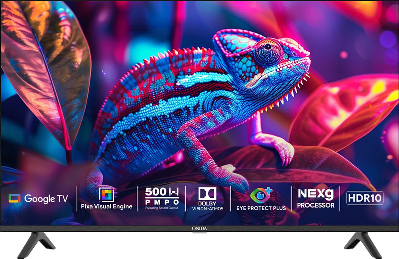 ONIDA NEXg 138.68 cm (55 inch) Ultra HD (4K) LED Smart Google TV with Nexg Processor ,Dolby Vision , Dolby Atmos 24W, MEMC, 60 Hz Refresh Rate with 500W Pulsating Sound Output(55UIG-R)