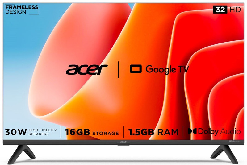 Acer Advanced I Series 80.01 cm (32 inch) HD Ready LED Smart Google TV with 1.5GB RAM, 16GB Storage, 30W Dolby Audio(AR32GR2841HDFL)