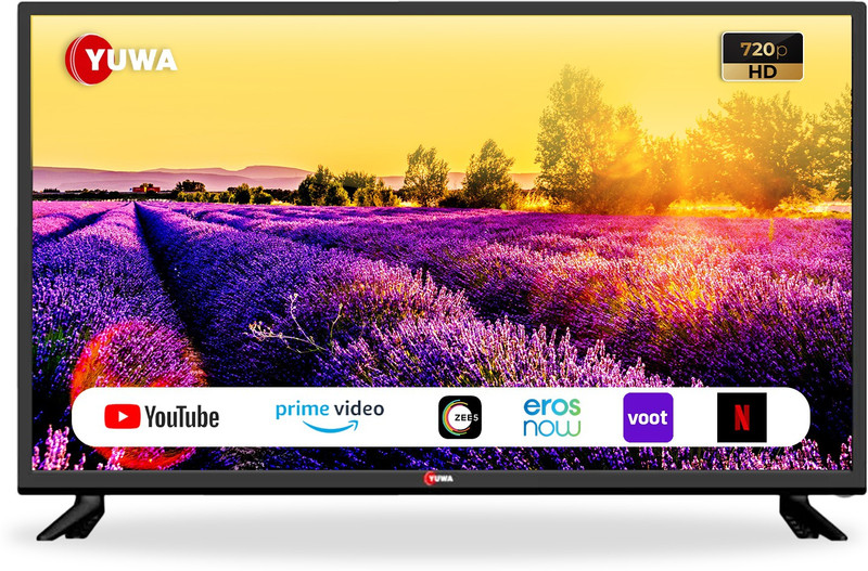 Yuwa Frameless 80 cm (32 inch) HD Ready LED Smart Android Based TV with Bezel less| Voice Command | 5000+ Games & Apps and 20+ Content Partners
