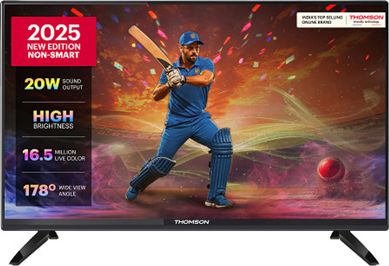 Thomson 80 cm (32 inch) HD Ready LED TV with 20W Sound Output | 2 Speakers | Wide View Angle| Vivid Color | Bezel-Less Design(32TM3290-25)
