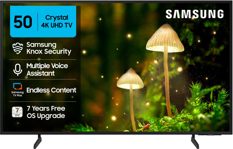 Samsung Crystal 4K Infinity Vision 125 cm (50 inch) Ultra HD (4K) LED Smart Tizen TV with 4K Upscaling | HDR 10+ | Voice Assistance Remote Control | PurColor | Slim Look | Samsung Knox Security | 100+ Free Channels | Universal Gestures(UA50UE84AFULXL)