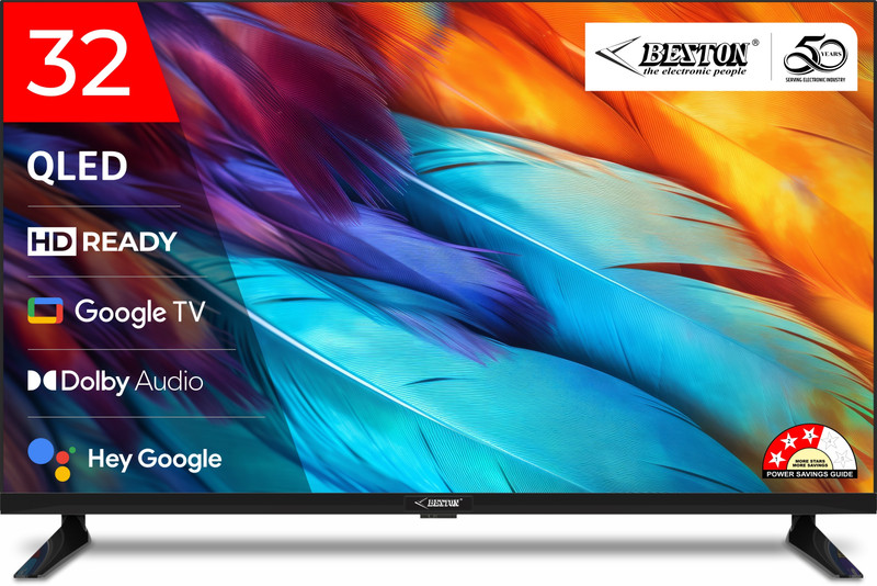 BESTON 80 cm (32 inch) QLED HD Ready Smart Google TV 2025 Edition(BS32HGTV)