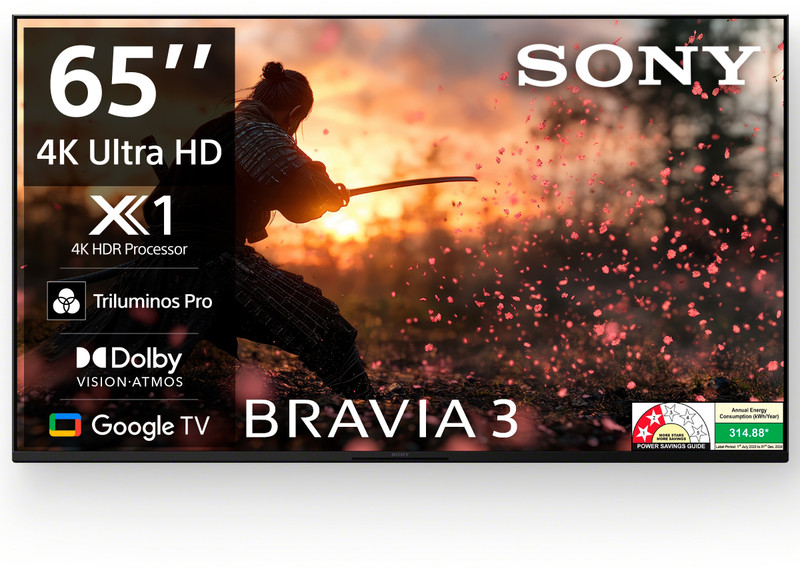 SONY Bravia 3 163.9 cm (65 inch) Ultra HD (4K) LED Smart Google TV with Dolby Vision| Dolby Atmos | Feature for Playstation 5(K-65S30B)
