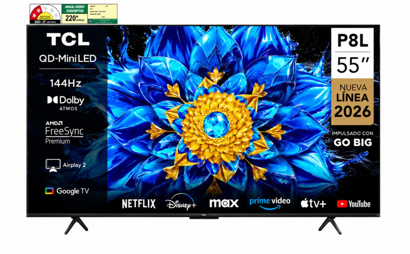 TCL TCL QD-Mini LED 139 cm (55 inch) Ultra HD (4K) Mini LED Smart Google TV 2026 Edition with QD-MINI LED Dimming|144Hz Refresh Rate| HVA Panel | TCL Ai | Slim & Unibody(55P8L)