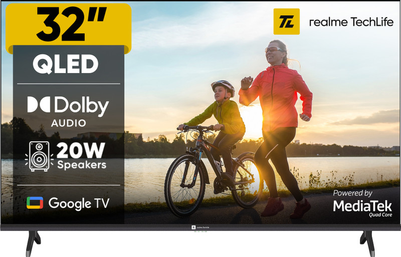 realme TechLife 80 cm (32 inch) QLED HD Ready Smart Google TV(32HDGQRVHSQ)