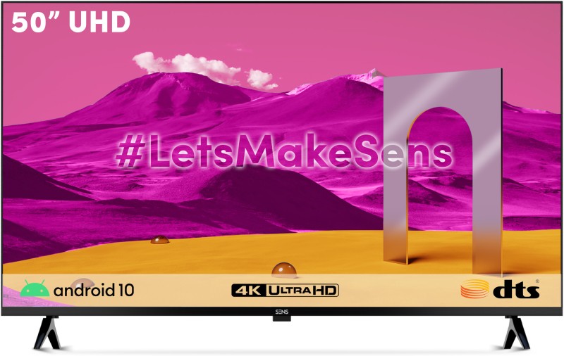 SENS Pikaso 127 cm (50 inch) Ultra HD (4K) LED Smart Android TV with FluroSENS Panel, Dolby Audio and DTS(SENS50WASUHD)