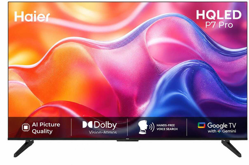 Haier P7 Pro 127 cm (50 inch) QLED Ultra HD (4K) Smart Google TV 2026 Edition with Hands Free Voice Control,Google TV with Gemini,MEMC,Dolby Vision.Atmos,QLED(50P7 Pro)