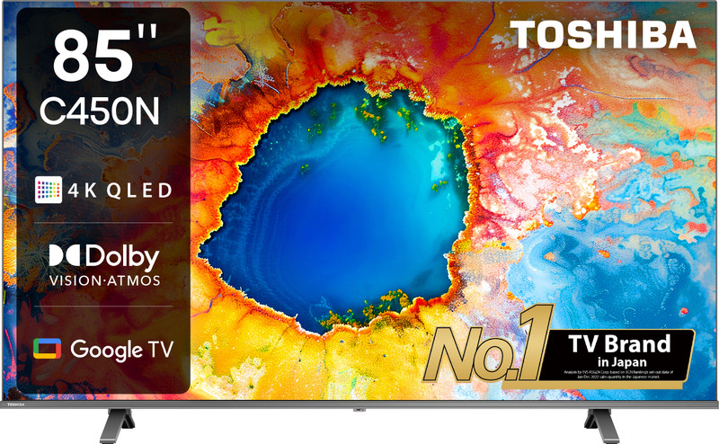 TOSHIBA C450NP 164 cm (65 inch) QLED Ultra HD (4K) Smart VIDAA TV with Dolby Vision Atmos and REGZA Engine ZR(65C450NP)