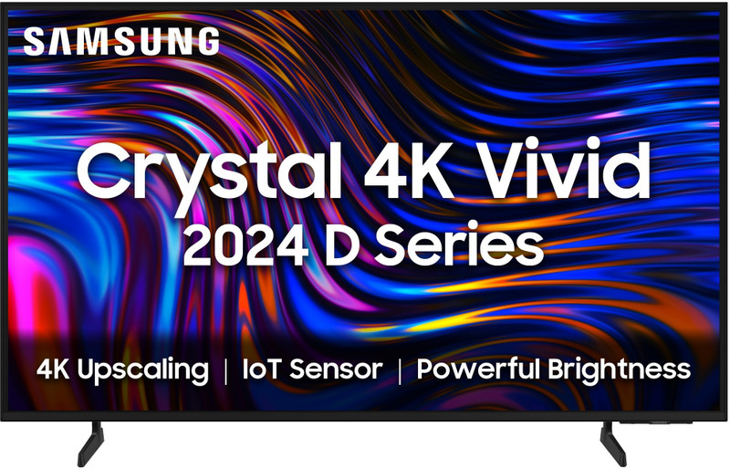 Samsung Crystal 4K Vivid 108 cm (43 inch) Ultra HD (4K) LED Smart Tizen TV with 4K Upscaling | Purcolor | Auto Game Mode | Q-Symphony | Voice Ready | Knox Security(UA43DUE70BKLXL)