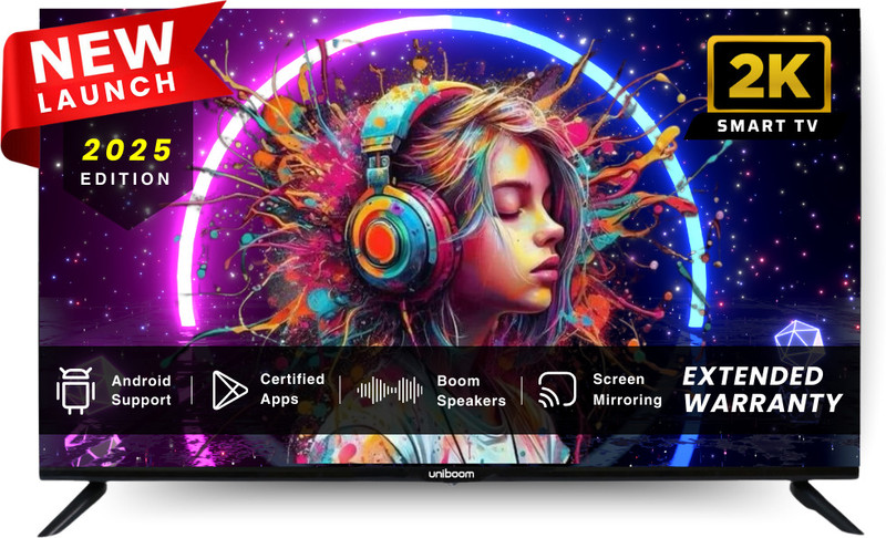 Uniboom ULTIMA 102 cm (40 inch) Full HD LED Smart Android TV with 30W Sonic Boom Speakers- Aura Vision+ Display - Mobile Screen Cast - 1000+ Smart Apps - Games(40S-ULTIMA)