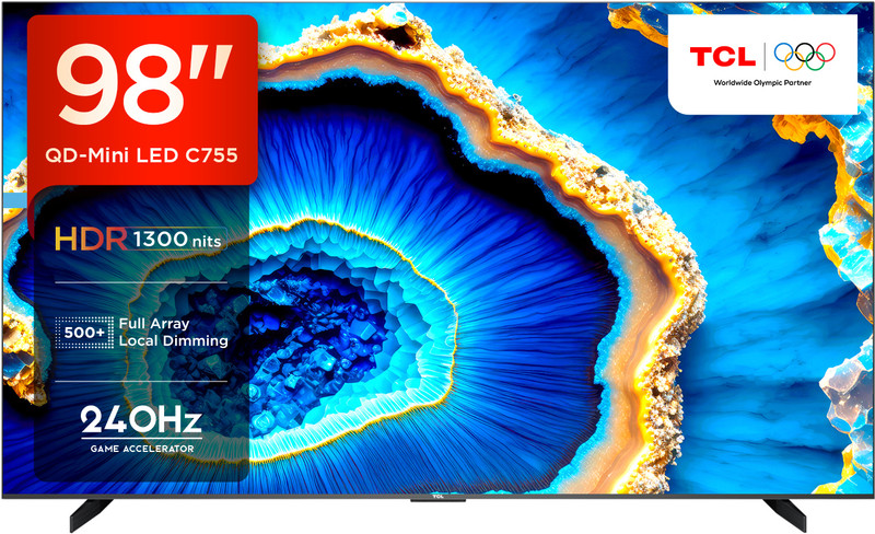 TCL C755 248 cm (98 inch) Ultra HD (4K) Mini LED Smart Google TV with 144Hz VRR and IMAX Enhanced(98C755)