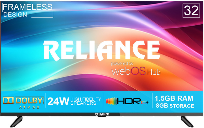 Reliance 80 cm (32 inch) Full HD LED Smart WebOS TV with Fremless Design and Magic Voice Remote.(RGT32WB3972FHD)