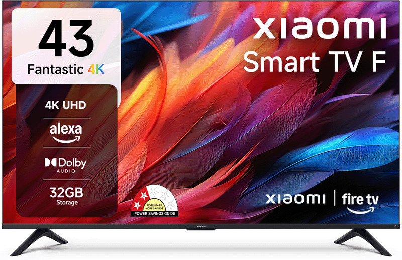 XIAOMI F Series 108 cm (43 inch) Ultra HD (4K) LED Smart Fire TV with Dolby Audio | Box Speakers | Alexa | 32GB Storage | Filmmaker Mode| Mi TV(L43MB-FIN)