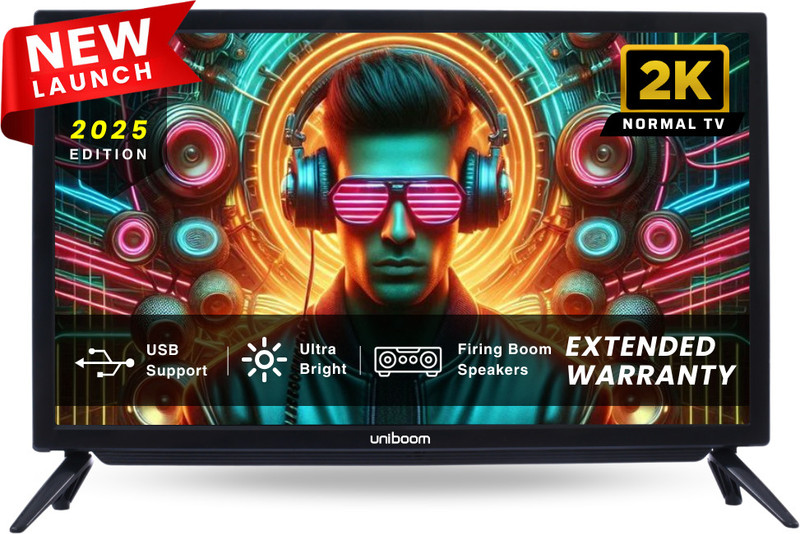 Uniboom ULTIMA 60 cm (24 inch) HD Ready LED TV with 30W Sounbar Edition - Aura Vision+ Display - Monitor Support - 2 HDMI(24N-ULTIMA)