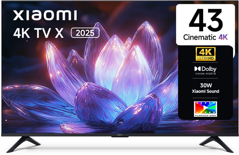 XIAOMI by Mi X Series 108 cm (43 inch) Ultra HD (4K) LED Smart Google TV 2025 Edition with Dolby Vision | HDR 10 | 30W Dolby Audio | Xiaomi Sound | Film-maker Mode(L43MB-AIN)