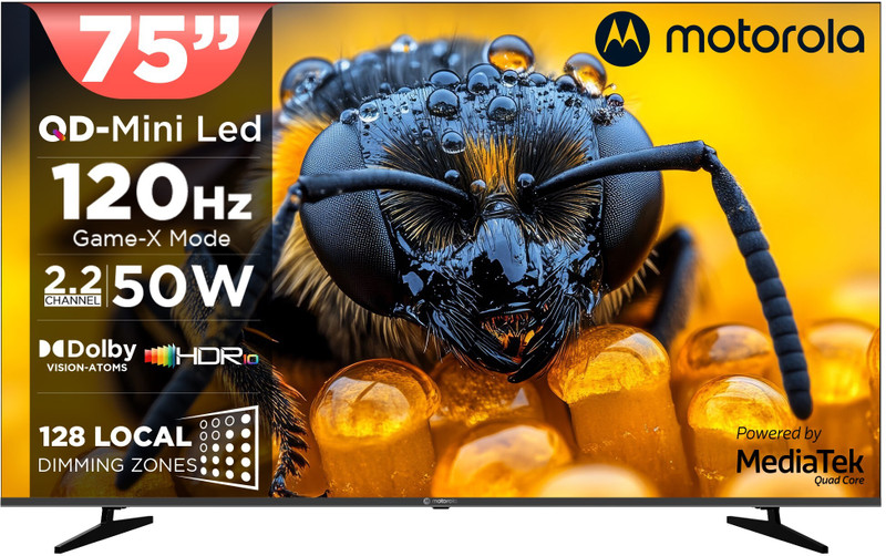 MOTOROLA 190 cm (75 inch) Ultra HD (4K) Mini LED Smart Google TV 2026 Edition(75UHDGMMWBIQ)