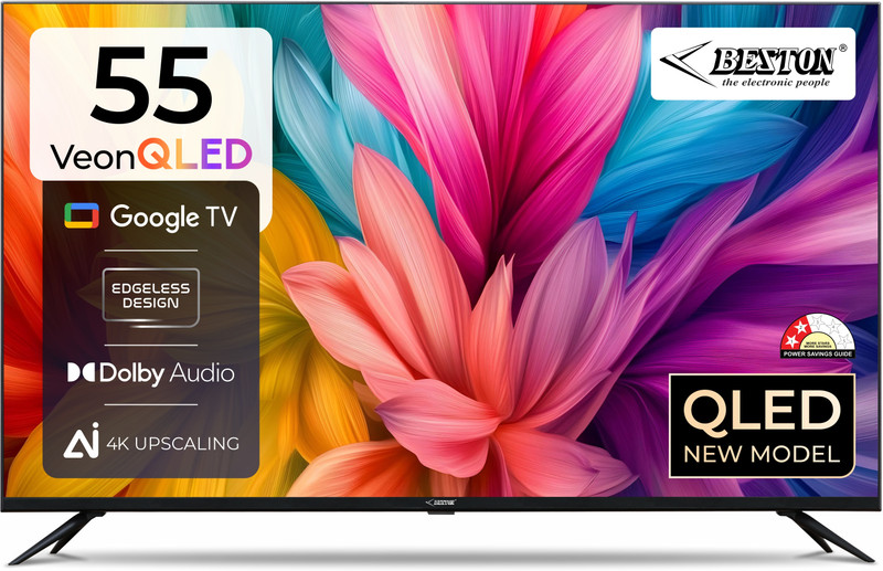 BESTON 140 cm (55 inch) QLED Ultra HD (4K) Smart Google TV(BS55UGTV)