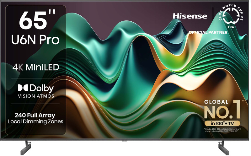 Hisense E6N 164 cm (65 inch) Ultra HD (4K) LED Smart Google TV with Dolby Vision Atmos, Dts Virtual X and 4K AI Upscaler(65E6N)