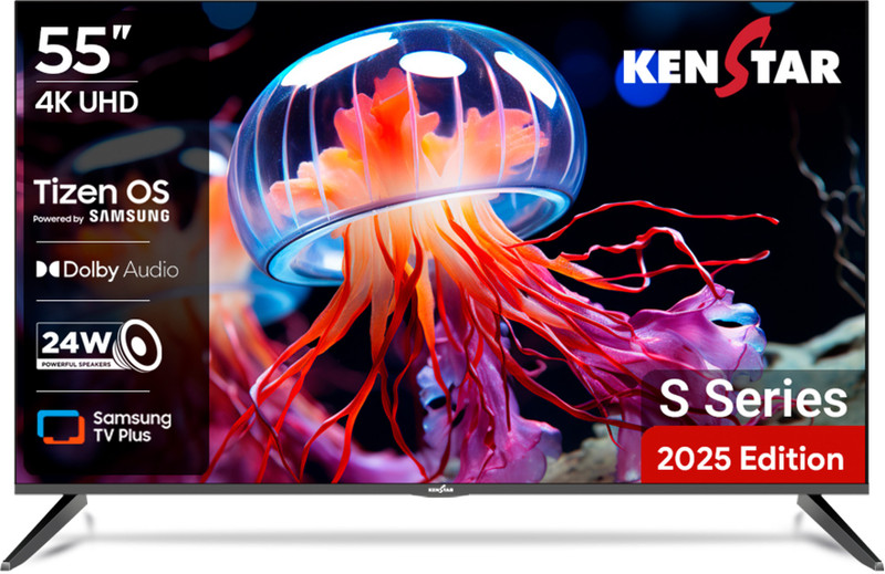 Kenstar 109 cm (43 inch) Ultra HD (4K) LED Smart Tizen TV with Metal Frameless Design 24W Dolby Audio Samsung TV Plus App (100+ Live Channels) Voice enabled Remote(43UHDTDKEETB)