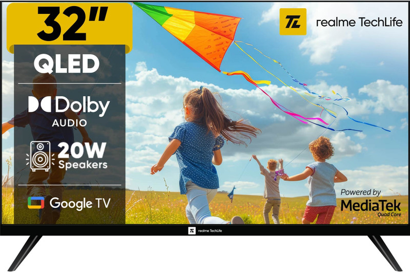 realme TechLife 80 cm (32 inch) QLED HD Ready Smart Google TV 2026 Edition(32HDGQRASOQ)