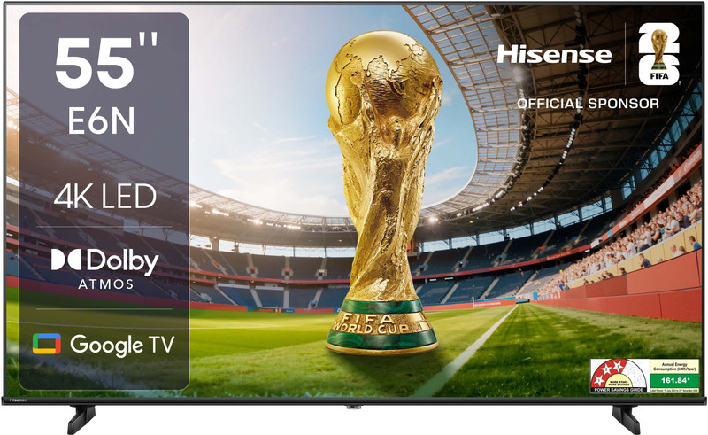 Hisense E6N 108 cm (43 inch) Ultra HD (4K) LED Smart Google TV with Dolby Vision Atmos, Dts Virtual X and 4K AI Upscaler(43E6N)