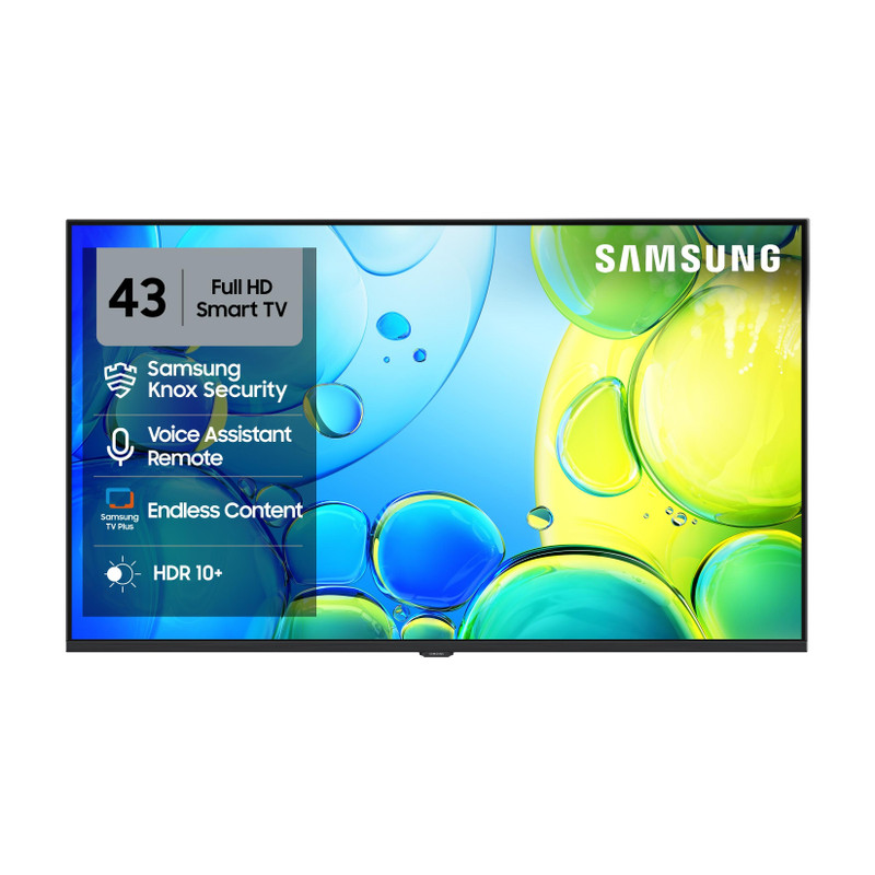 Samsung 108 cm (43 inch) Full HD LED Smart Tizen TV 2026 Edition with Voice Assistance Remote Control 150+ Free Channels HDR 10+ Support PurColor Contrast Enhancer Knox Security Object Tracking Sound Lite Adaptive Sound Q-Symphony(UA43F5650FUXXL)