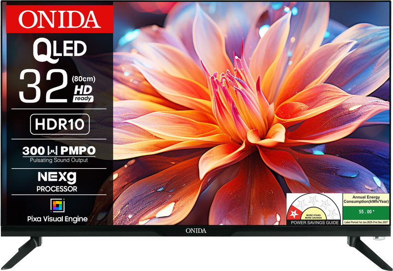 ONIDA 80 cm (32 inch) QLED HD Ready Smart Google TV 2024 Edition with Dolby Digital & HDR 10(QZ32HI)